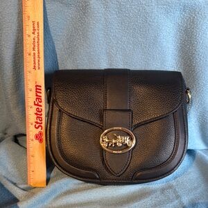 Coach Black Crossbody Bag with Textured Leather